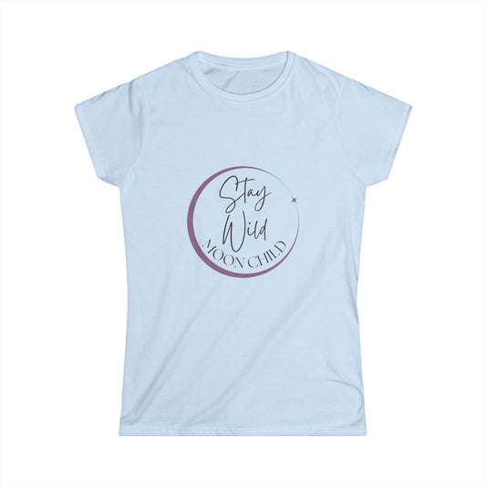 Stay Wild, Moon Child – Boho-Inspired Women's Softstyle Tee for Dreamers